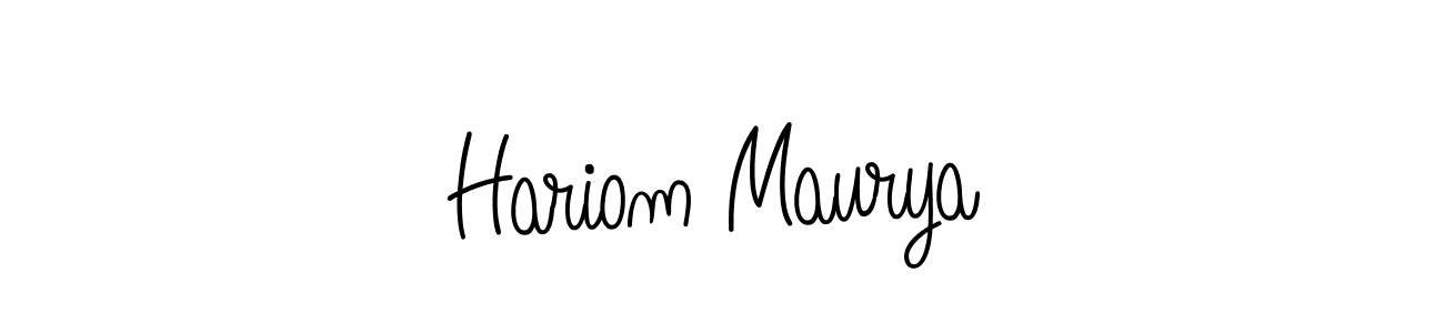 How to make Hariom Maurya name signature. Use Angelique-Rose-font-FFP style for creating short signs online. This is the latest handwritten sign. Hariom Maurya signature style 5 images and pictures png