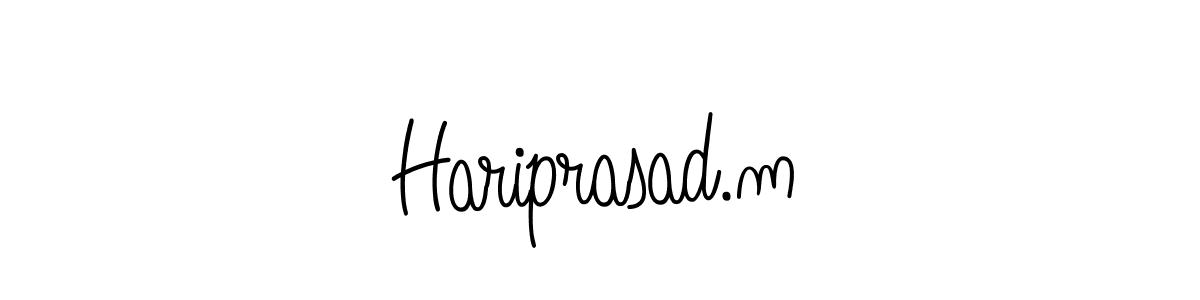 The best way (Angelique-Rose-font-FFP) to make a short signature is to pick only two or three words in your name. The name Hariprasad.m include a total of six letters. For converting this name. Hariprasad.m signature style 5 images and pictures png