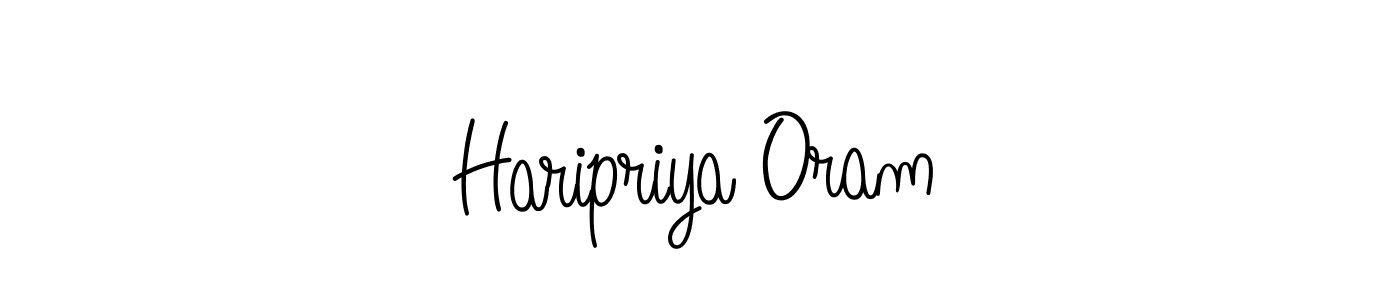 Design your own signature with our free online signature maker. With this signature software, you can create a handwritten (Angelique-Rose-font-FFP) signature for name Haripriya Oram. Haripriya Oram signature style 5 images and pictures png