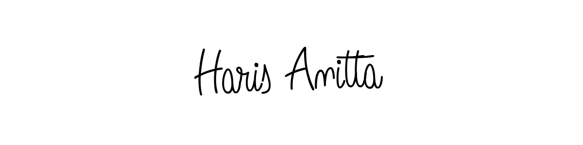 Haris Anitta stylish signature style. Best Handwritten Sign (Angelique-Rose-font-FFP) for my name. Handwritten Signature Collection Ideas for my name Haris Anitta. Haris Anitta signature style 5 images and pictures png