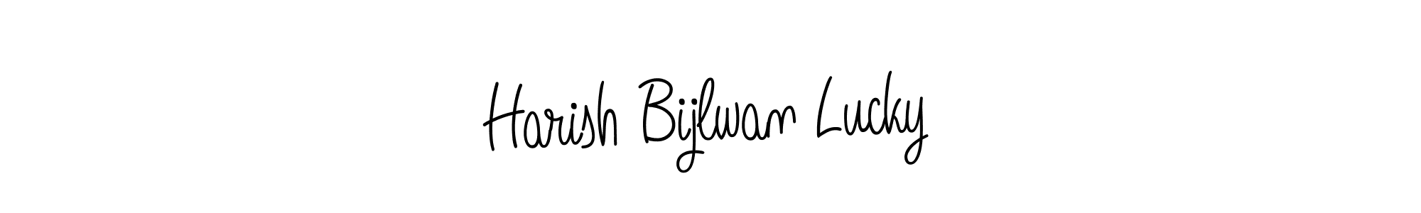 Make a beautiful signature design for name Harish Bijlwan Lucky. With this signature (Angelique-Rose-font-FFP) style, you can create a handwritten signature for free. Harish Bijlwan Lucky signature style 5 images and pictures png
