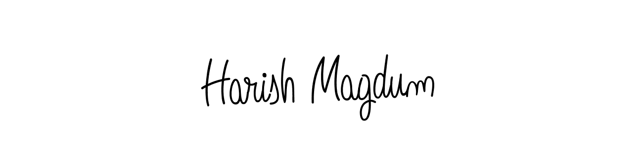 Design your own signature with our free online signature maker. With this signature software, you can create a handwritten (Angelique-Rose-font-FFP) signature for name Harish Magdum. Harish Magdum signature style 5 images and pictures png