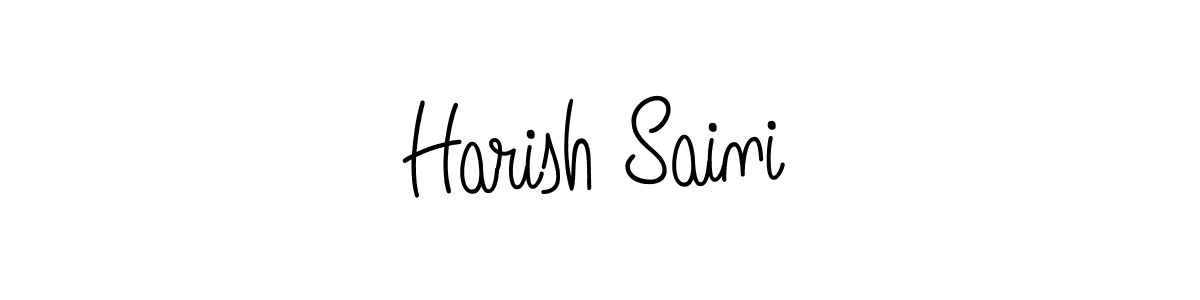 How to make Harish Saini name signature. Use Angelique-Rose-font-FFP style for creating short signs online. This is the latest handwritten sign. Harish Saini signature style 5 images and pictures png