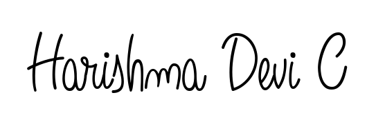 Get an exclusive digital autograph for Harishma Devi C. The Angelique-Rose-font-FFP typeface captures the charm of real penmanship on paper. Harishma Devi C signature style 5 images and pictures png