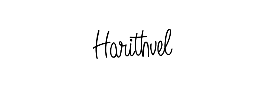 Make a beautiful signature design for name Harithvel. With this signature (Angelique-Rose-font-FFP) style, you can create a handwritten signature for free. Harithvel signature style 5 images and pictures png