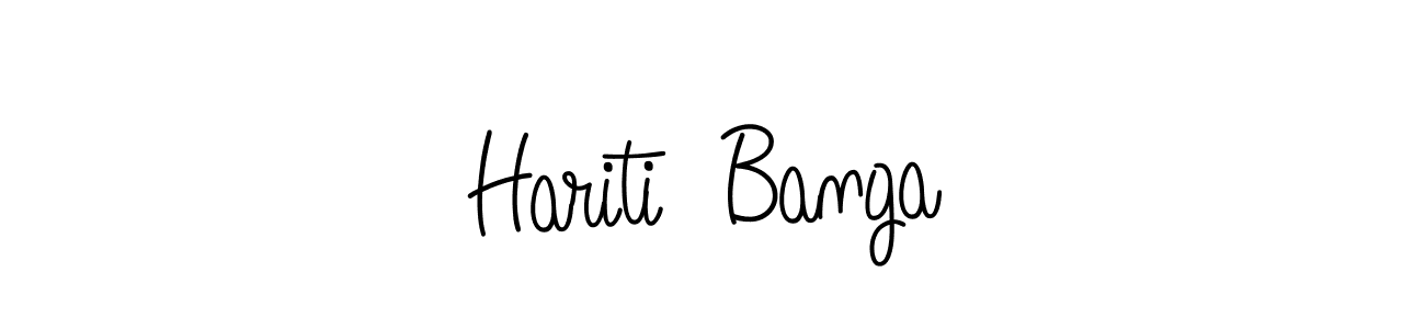 The best way (Angelique-Rose-font-FFP) to make a short signature is to pick only two or three words in your name. The name Hariti  Banga include a total of six letters. For converting this name. Hariti  Banga signature style 5 images and pictures png