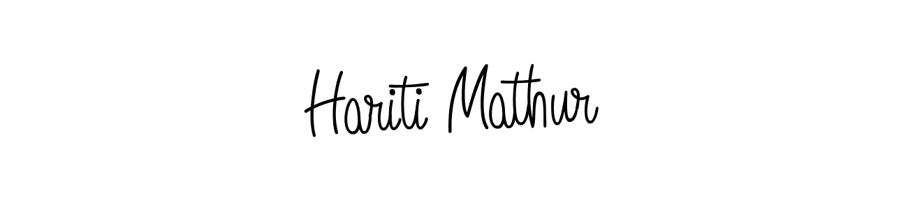 The best way (Angelique-Rose-font-FFP) to make a short signature is to pick only two or three words in your name. The name Hariti Mathur include a total of six letters. For converting this name. Hariti Mathur signature style 5 images and pictures png