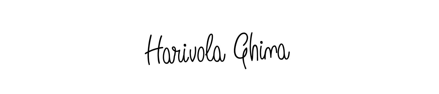 How to make Harivola Ghina name signature. Use Angelique-Rose-font-FFP style for creating short signs online. This is the latest handwritten sign. Harivola Ghina signature style 5 images and pictures png