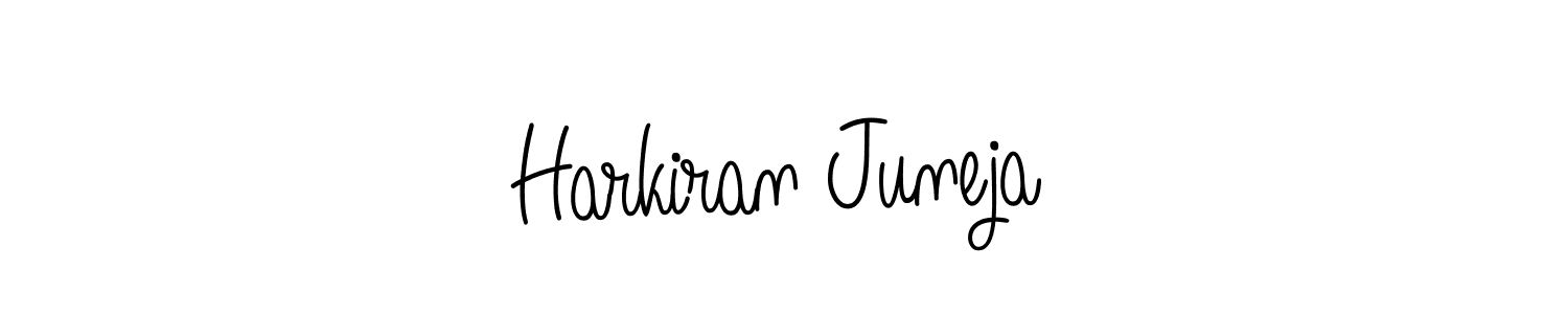 How to make Harkiran Juneja name signature. Use Angelique-Rose-font-FFP style for creating short signs online. This is the latest handwritten sign. Harkiran Juneja signature style 5 images and pictures png