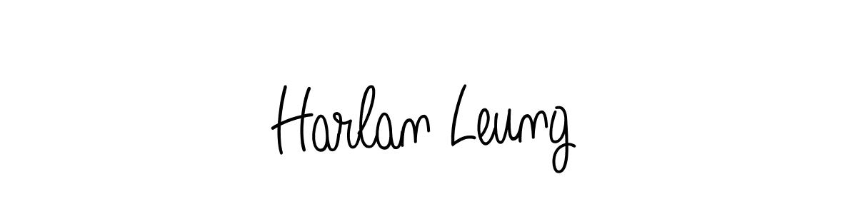 You should practise on your own different ways (Angelique-Rose-font-FFP) to write your name (Harlan Leung) in signature. don't let someone else do it for you. Harlan Leung signature style 5 images and pictures png