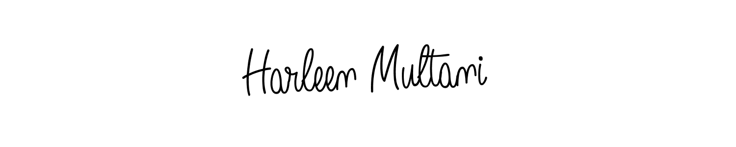 How to make Harleen Multani name signature. Use Angelique-Rose-font-FFP style for creating short signs online. This is the latest handwritten sign. Harleen Multani signature style 5 images and pictures png