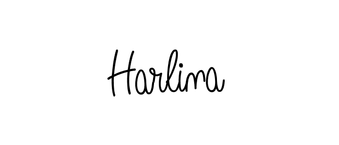 The best way (Angelique-Rose-font-FFP) to make a short signature is to pick only two or three words in your name. The name Harlina include a total of six letters. For converting this name. Harlina signature style 5 images and pictures png