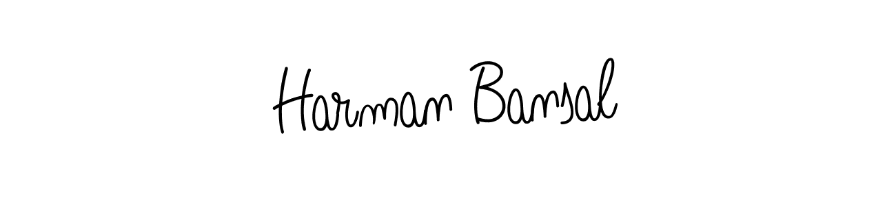 Use a signature maker to create a handwritten signature online. With this signature software, you can design (Angelique-Rose-font-FFP) your own signature for name Harman Bansal. Harman Bansal signature style 5 images and pictures png