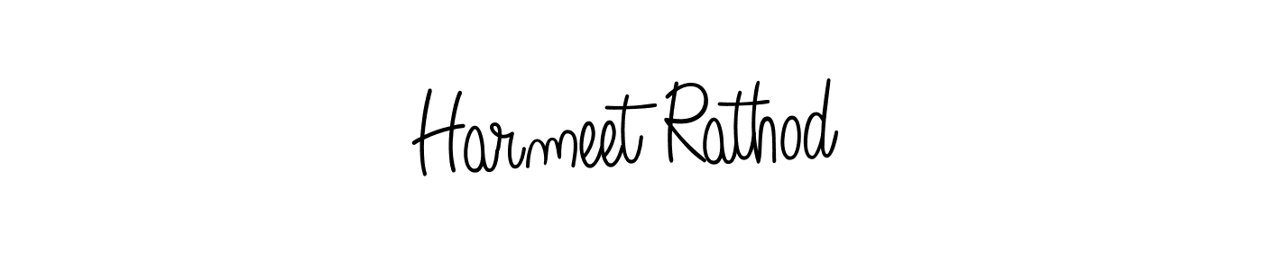 You should practise on your own different ways (Angelique-Rose-font-FFP) to write your name (Harmeet Rathod) in signature. don't let someone else do it for you. Harmeet Rathod signature style 5 images and pictures png