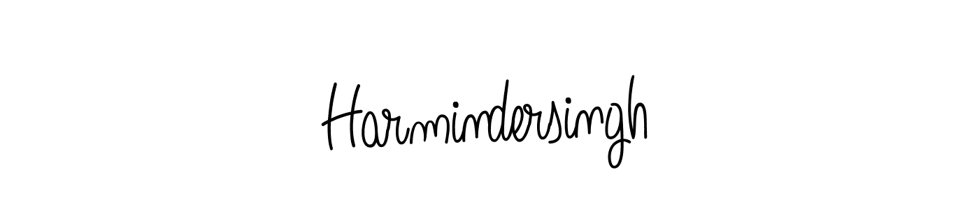 You should practise on your own different ways (Angelique-Rose-font-FFP) to write your name (Harmindersingh) in signature. don't let someone else do it for you. Harmindersingh signature style 5 images and pictures png