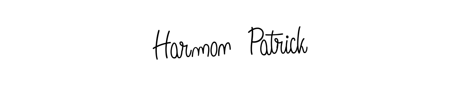 The best way (Angelique-Rose-font-FFP) to make a short signature is to pick only two or three words in your name. The name Harmon  Patrick include a total of six letters. For converting this name. Harmon  Patrick signature style 5 images and pictures png