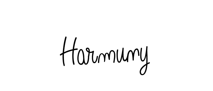 Create a beautiful signature design for name Harmuny. With this signature (Angelique-Rose-font-FFP) fonts, you can make a handwritten signature for free. Harmuny signature style 5 images and pictures png