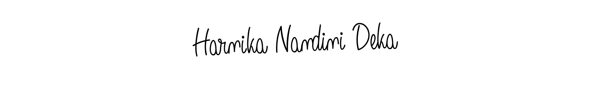 if you are searching for the best signature style for your name Harnika Nandini Deka. so please give up your signature search. here we have designed multiple signature styles  using Angelique-Rose-font-FFP. Harnika Nandini Deka signature style 5 images and pictures png