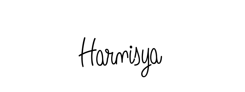 Make a beautiful signature design for name Harnisya. With this signature (Angelique-Rose-font-FFP) style, you can create a handwritten signature for free. Harnisya signature style 5 images and pictures png