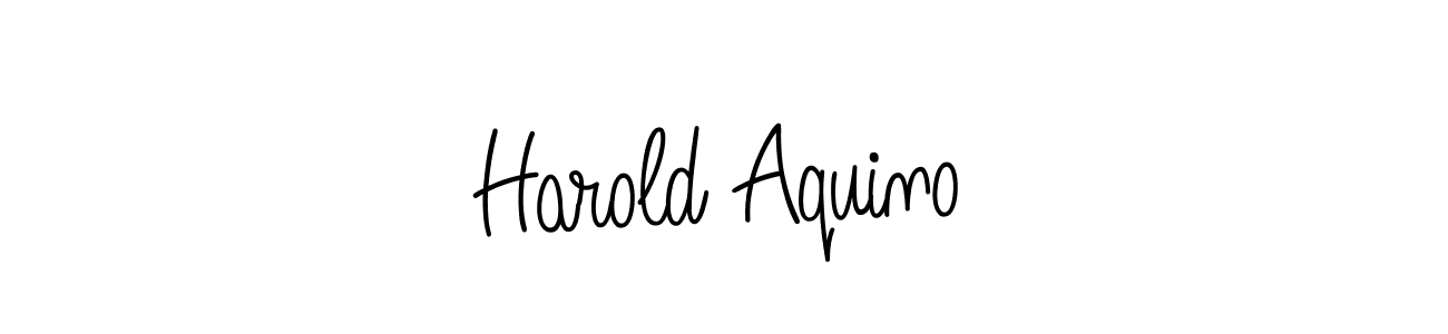 Make a beautiful signature design for name Harold Aquino. With this signature (Angelique-Rose-font-FFP) style, you can create a handwritten signature for free. Harold Aquino signature style 5 images and pictures png