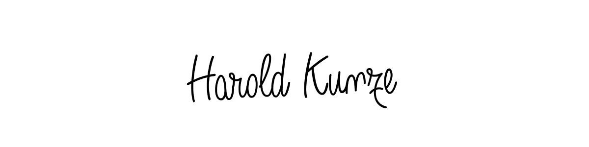 Harold Kunze stylish signature style. Best Handwritten Sign (Angelique-Rose-font-FFP) for my name. Handwritten Signature Collection Ideas for my name Harold Kunze. Harold Kunze signature style 5 images and pictures png