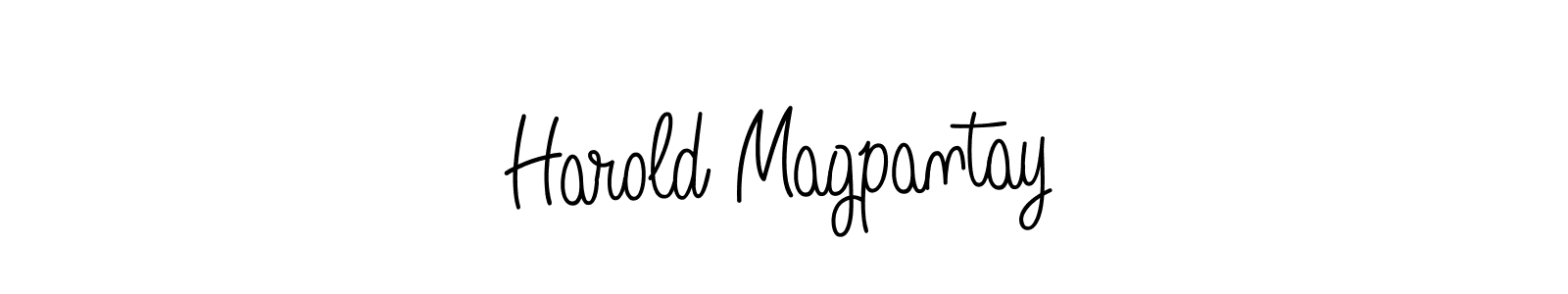 The best way (Angelique-Rose-font-FFP) to make a short signature is to pick only two or three words in your name. The name Harold Magpantay include a total of six letters. For converting this name. Harold Magpantay signature style 5 images and pictures png