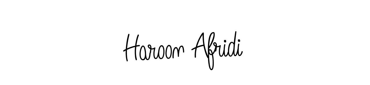 Use a signature maker to create a handwritten signature online. With this signature software, you can design (Angelique-Rose-font-FFP) your own signature for name Haroon Afridi. Haroon Afridi signature style 5 images and pictures png