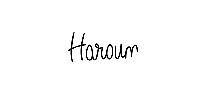 How to make Haroun  name signature. Use Angelique-Rose-font-FFP style for creating short signs online. This is the latest handwritten sign. Haroun  signature style 5 images and pictures png