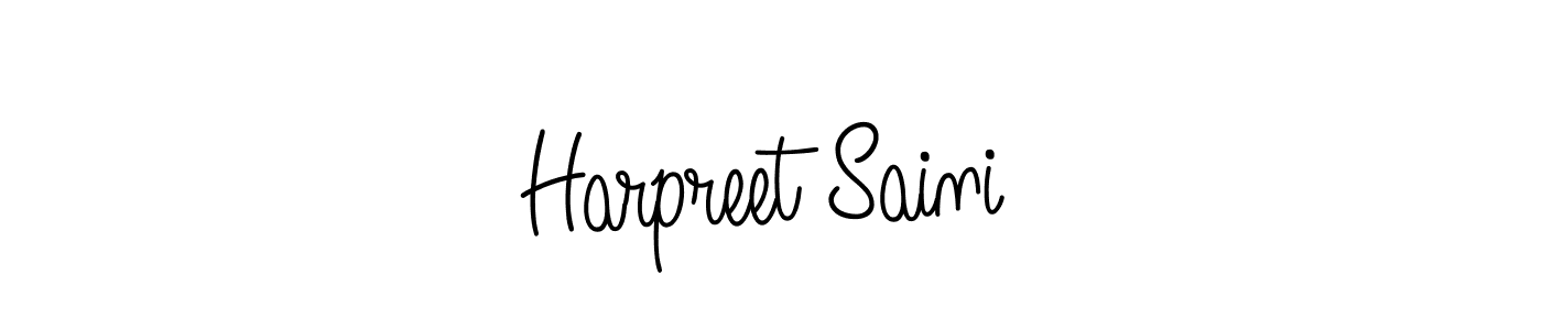 Make a beautiful signature design for name Harpreet Saini. With this signature (Angelique-Rose-font-FFP) style, you can create a handwritten signature for free. Harpreet Saini signature style 5 images and pictures png