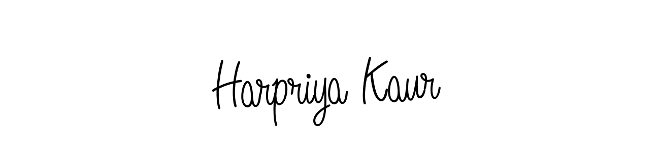 Use a signature maker to create a handwritten signature online. With this signature software, you can design (Angelique-Rose-font-FFP) your own signature for name Harpriya Kaur. Harpriya Kaur signature style 5 images and pictures png