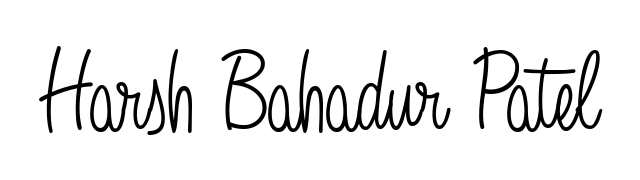 Try this chic Harsh Bahadur Patel handwritten sign style. Using Angelique-Rose-font-FFP font elements, it gives your name a sleek, memorable identity. Harsh Bahadur Patel signature style 5 images and pictures png