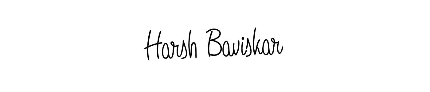 The best way (Angelique-Rose-font-FFP) to make a short signature is to pick only two or three words in your name. The name Harsh Baviskar include a total of six letters. For converting this name. Harsh Baviskar signature style 5 images and pictures png
