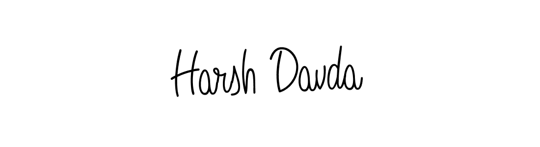 How to make Harsh Davda name signature. Use Angelique-Rose-font-FFP style for creating short signs online. This is the latest handwritten sign. Harsh Davda signature style 5 images and pictures png
