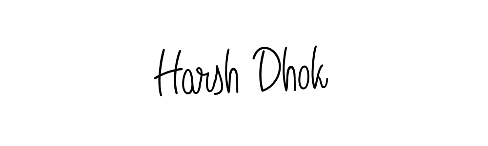 Harsh Dhok stylish signature style. Best Handwritten Sign (Angelique-Rose-font-FFP) for my name. Handwritten Signature Collection Ideas for my name Harsh Dhok. Harsh Dhok signature style 5 images and pictures png