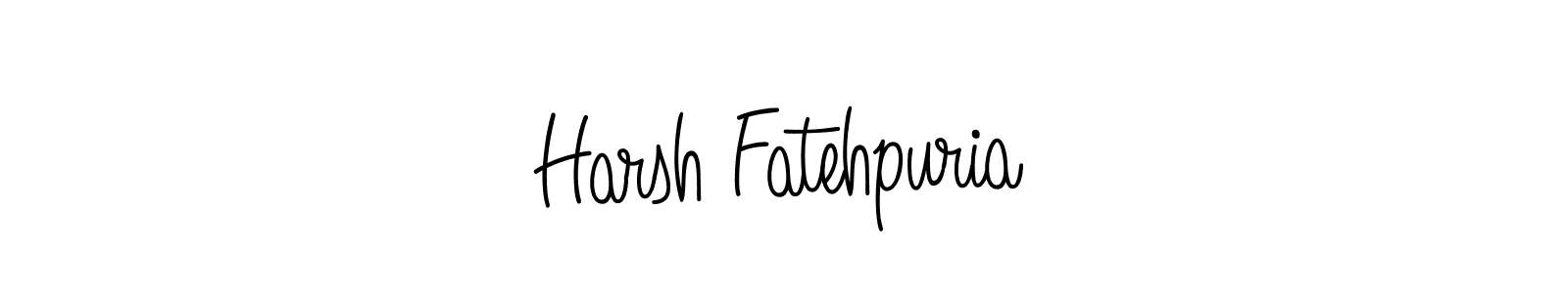 You should practise on your own different ways (Angelique-Rose-font-FFP) to write your name (Harsh Fatehpuria) in signature. don't let someone else do it for you. Harsh Fatehpuria signature style 5 images and pictures png