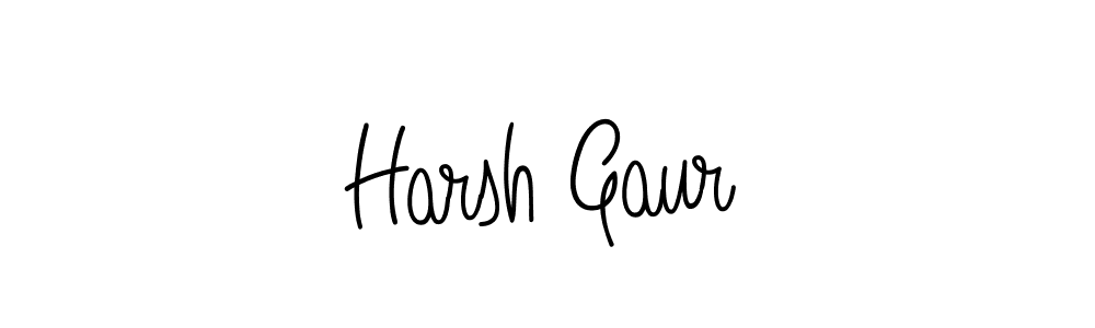 Make a beautiful signature design for name Harsh Gaur. With this signature (Angelique-Rose-font-FFP) style, you can create a handwritten signature for free. Harsh Gaur signature style 5 images and pictures png