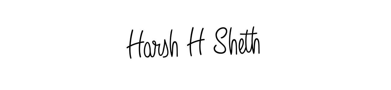 Use a signature maker to create a handwritten signature online. With this signature software, you can design (Angelique-Rose-font-FFP) your own signature for name Harsh H Sheth. Harsh H Sheth signature style 5 images and pictures png