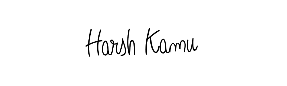 Harsh Kamu stylish signature style. Best Handwritten Sign (Angelique-Rose-font-FFP) for my name. Handwritten Signature Collection Ideas for my name Harsh Kamu. Harsh Kamu signature style 5 images and pictures png