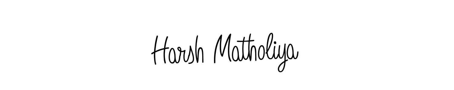 Make a beautiful signature design for name Harsh Matholiya. With this signature (Angelique-Rose-font-FFP) style, you can create a handwritten signature for free. Harsh Matholiya signature style 5 images and pictures png