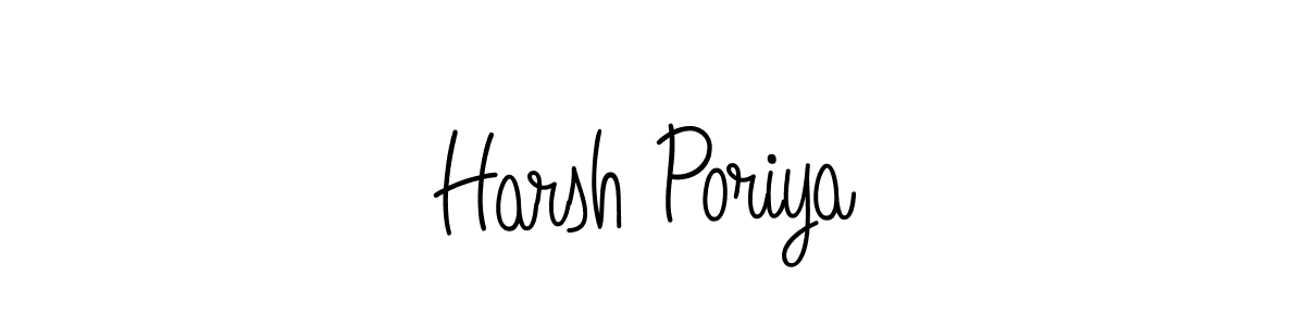 Make a beautiful signature design for name Harsh Poriya. With this signature (Angelique-Rose-font-FFP) style, you can create a handwritten signature for free. Harsh Poriya signature style 5 images and pictures png