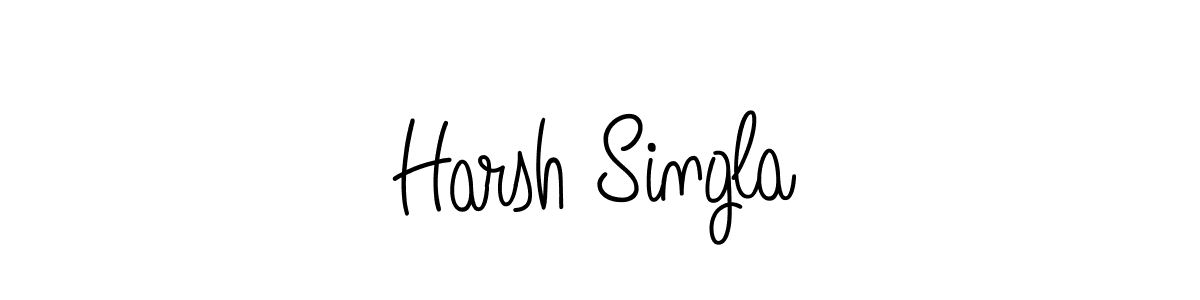 Harsh Singla stylish signature style. Best Handwritten Sign (Angelique-Rose-font-FFP) for my name. Handwritten Signature Collection Ideas for my name Harsh Singla. Harsh Singla signature style 5 images and pictures png