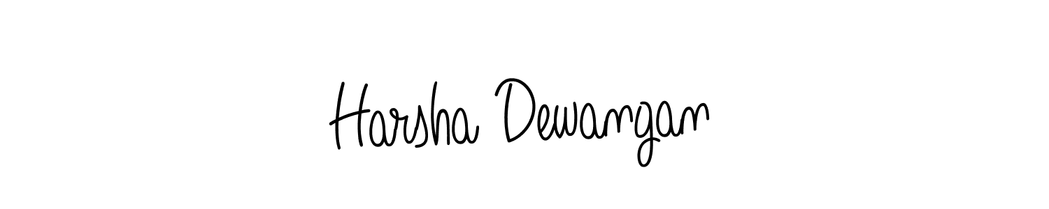 The best way (Angelique-Rose-font-FFP) to make a short signature is to pick only two or three words in your name. The name Harsha Dewangan include a total of six letters. For converting this name. Harsha Dewangan signature style 5 images and pictures png