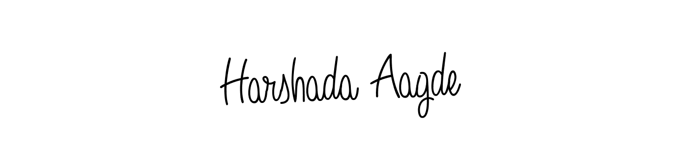 Use a signature maker to create a handwritten signature online. With this signature software, you can design (Angelique-Rose-font-FFP) your own signature for name Harshada Aagde. Harshada Aagde signature style 5 images and pictures png