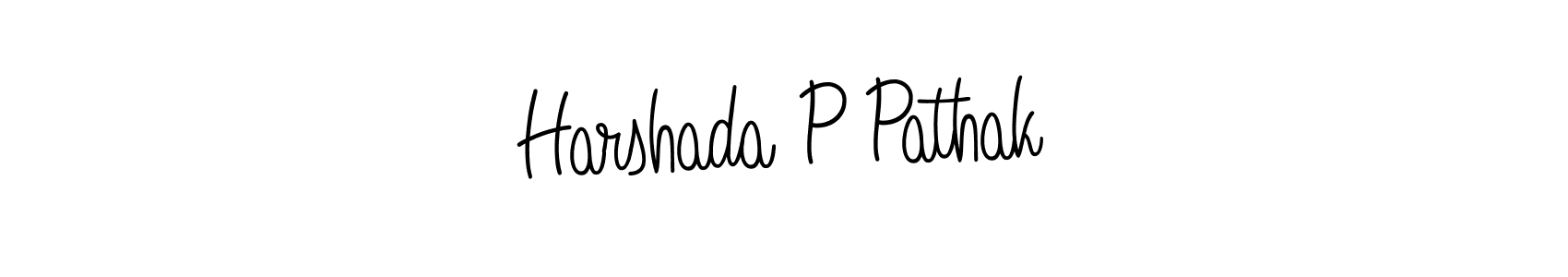 You should practise on your own different ways (Angelique-Rose-font-FFP) to write your name (Harshada P Pathak) in signature. don't let someone else do it for you. Harshada P Pathak signature style 5 images and pictures png