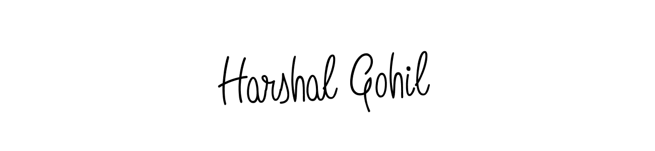 How to make Harshal Gohil name signature. Use Angelique-Rose-font-FFP style for creating short signs online. This is the latest handwritten sign. Harshal Gohil signature style 5 images and pictures png