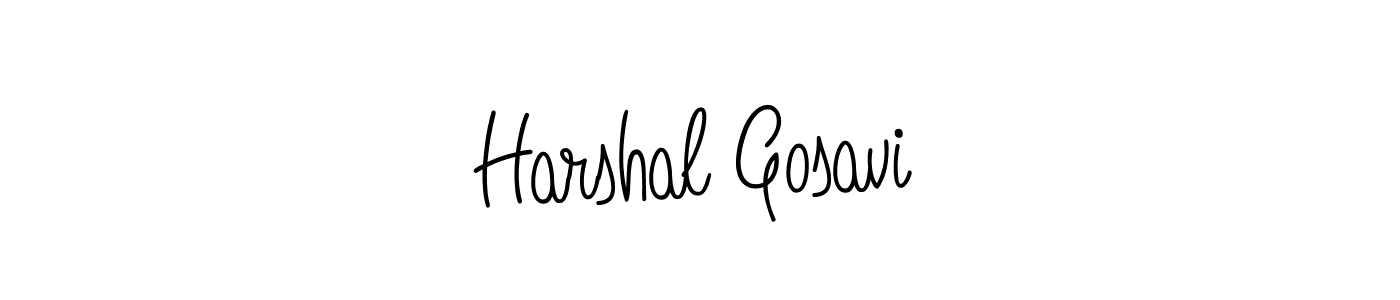 The best way (Angelique-Rose-font-FFP) to make a short signature is to pick only two or three words in your name. The name Harshal Gosavi include a total of six letters. For converting this name. Harshal Gosavi signature style 5 images and pictures png