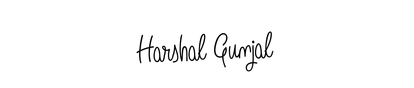 You should practise on your own different ways (Angelique-Rose-font-FFP) to write your name (Harshal Gunjal) in signature. don't let someone else do it for you. Harshal Gunjal signature style 5 images and pictures png