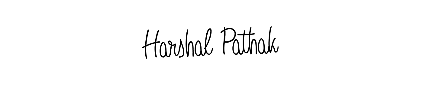 You should practise on your own different ways (Angelique-Rose-font-FFP) to write your name (Harshal Pathak) in signature. don't let someone else do it for you. Harshal Pathak signature style 5 images and pictures png