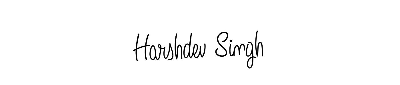 The best way (Angelique-Rose-font-FFP) to make a short signature is to pick only two or three words in your name. The name Harshdev Singh include a total of six letters. For converting this name. Harshdev Singh signature style 5 images and pictures png