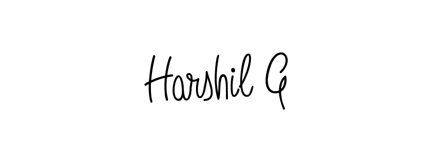 Make a beautiful signature design for name Harshil G. With this signature (Angelique-Rose-font-FFP) style, you can create a handwritten signature for free. Harshil G signature style 5 images and pictures png